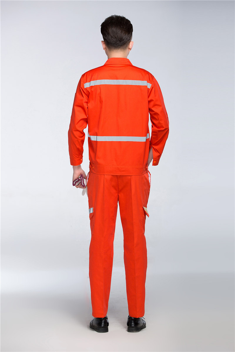 工程服订做|橘色灰色反光条薄款长袖|环卫作业维修服
